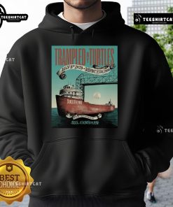 Official Trampled By Turtles Duluth MN 2025 July 05 SG Goodman hoodie displayed on a mannequin with vibrant graphics.