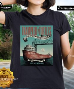 Official Trampled By Turtles Duluth MN 2025 July 05 SG Goodman Ladies Tee featuring vibrant design and band logo.