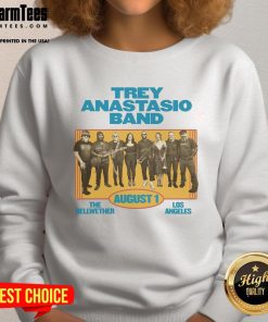 Official Trey Anastasio Band The Bellwether Los Angeles August 1 sweatshirt featuring vibrant design and unique branding.
