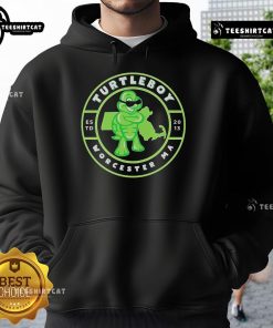 Alt Text: Official Turtleboy 2013 Worcester hoodie featuring ESTD 2013 design, perfect for fans of Worcester apparel.