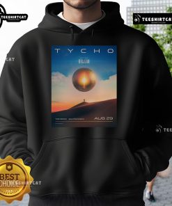 Official Tycho concert poster for Aug 29, 2025, at The Midway, San Francisco, CA, featuring a stylish hoodie design.