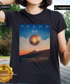 Official Tycho concert poster for Aug 29, 2025, at The Midway, San Francisco, featuring a stylish ladies tee design.