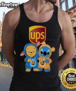 Official UPS Pooh and Stitch Friends Tank Top featuring cute designs of Pooh and Stitch for fans and collectors.