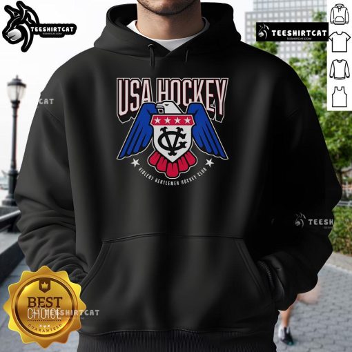 Official USA Hockey logo hoodie featuring a bold design, perfect for fans and players supporting Team USA.