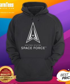 Alt Text: Official USSF United States Space Force Always Above hoodie featuring logo and stylish design in navy blue.