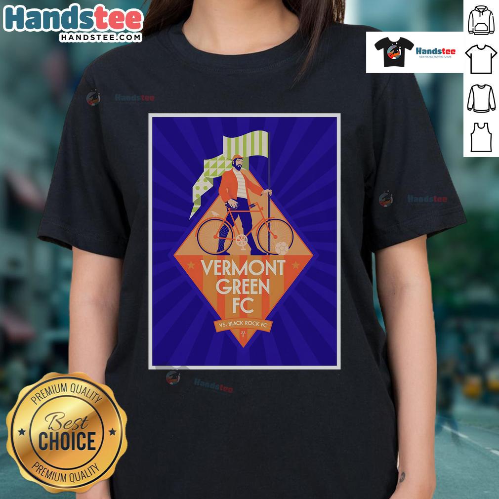 Official Vermont Green FC vs Black Rock FC July 5 2025 Virtue Field Poster Ladies-Tee Alt Text: Official Vermont Green FC vs Black Rock FC poster for July 5, 2025, featuring ladies tee design at Virtue Field.