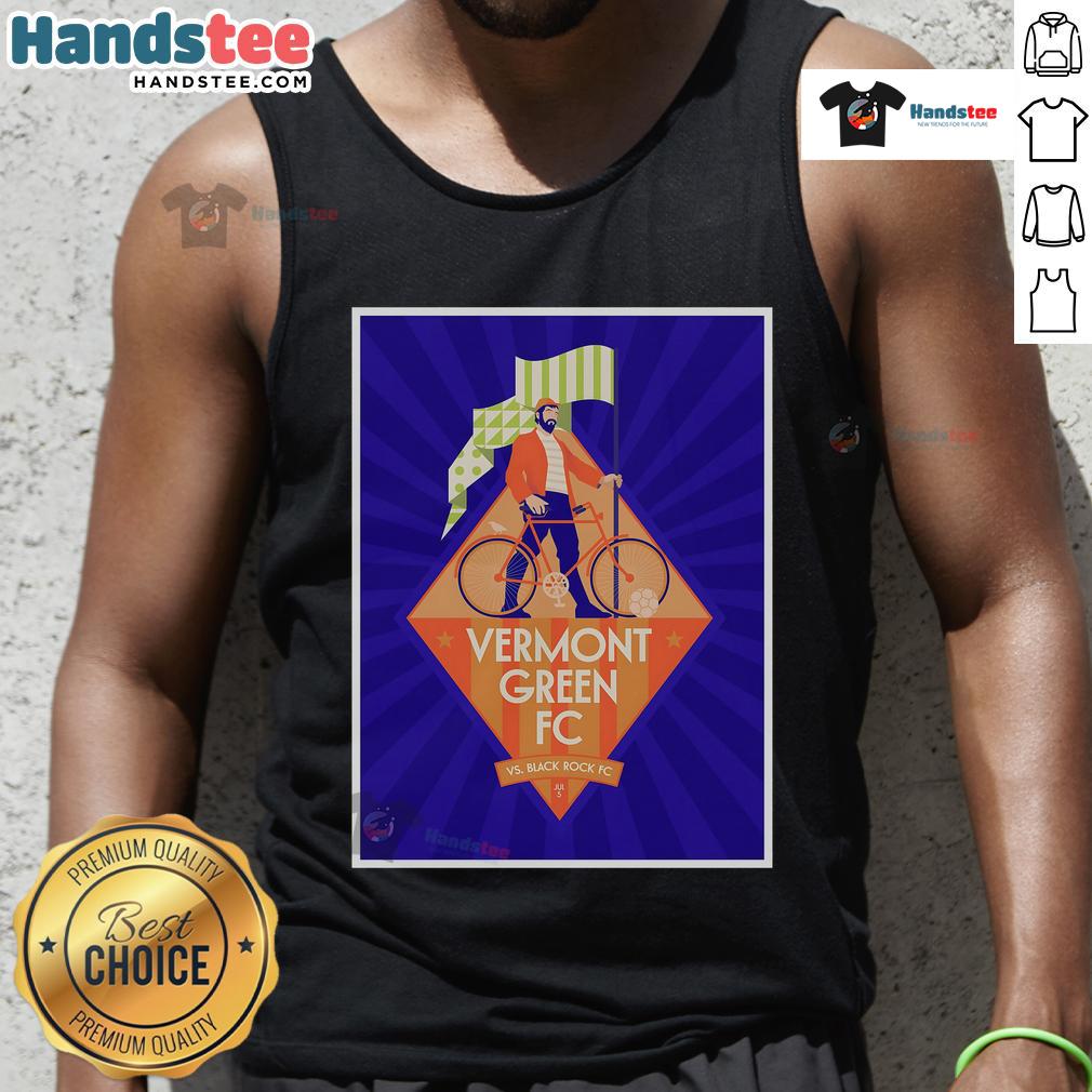 Official Vermont Green FC vs Black Rock FC July 5 2025 Virtue Field Poster Tank Top Official Vermont Green FC vs Black Rock FC July 5, 2025 poster on a tank top, showcasing Virtue Field event details.