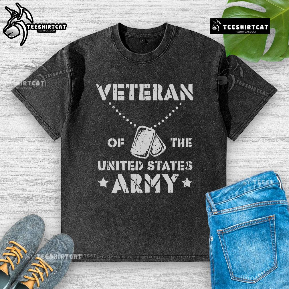 Official Veteran Of This United States Army Washed T Shirt Official Veteran of the United States Army washed t-shirt featuring a patriotic design and comfortable fit.