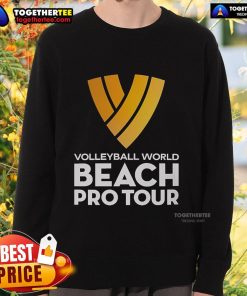 Official Volleyball World Beach Pro Tour sweatshirt featuring vibrant design and logo for beach volleyball fans.