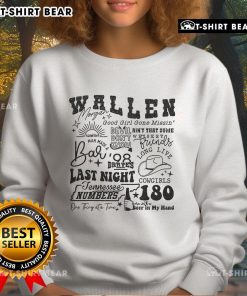 Official Wallen Morgan 'Good Girl Gone Missin' Devil Don't Know Ain't That Some' sweatshirt displayed on a hanger.