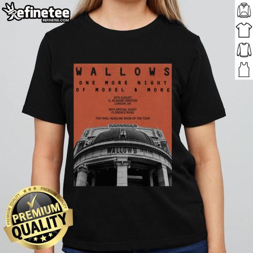 Official Wallows August 20, 2025 concert poster at O2 Academy Brixton, London, UK on a ladies tee.