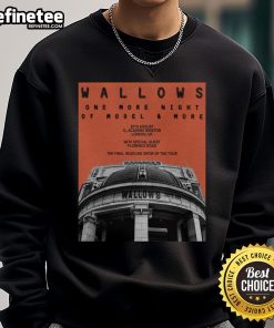 Official Wallows August 20, 2025 O2 Academy Brixton London UK concert poster on sweatshirt design, vibrant colors.