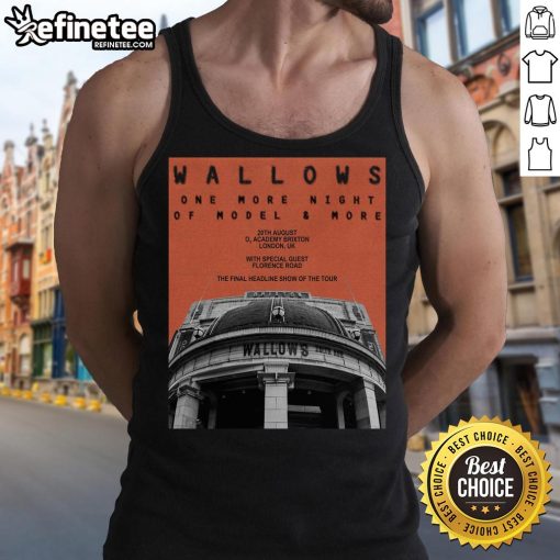 Official Wallows August 20, 2025 O2 Academy Brixton London UK poster tank top featuring vibrant band artwork.