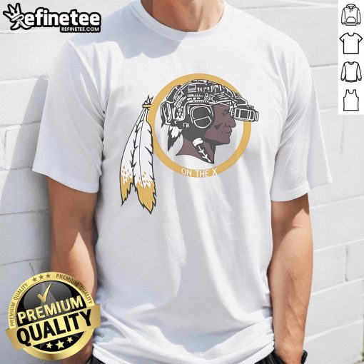Alt Text: Official Washington Commanders Redskins On The X Mascot T-Shirt featuring bold design and team logo for fans.