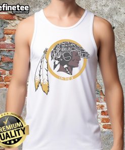 Alt Text: Official Washington Commanders Redskins mascot tank top featuring vibrant designs and team colors for fans.