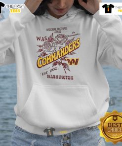 Official Washington Commanders Hoodie, National Football League, established 1932, featuring team logo and stylish design.