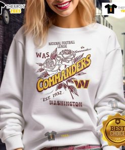Official Washington Commanders sweatshirt, National Football League established 1932, featuring team logo and colors.