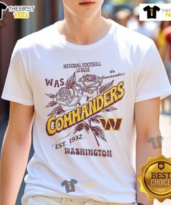 Alt Text: Official Washington Commanders T-Shirt, NFL Est 1932, featuring team logo and vibrant colors, perfect for fans.