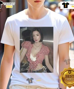 Alt Text: Official Waterbomb Festival 2025 Seoul merch featuring Kwon Eun Bi in a viral slay moment t-shirt photo shoot.