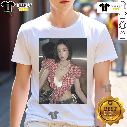 Alt Text: Official Waterbomb Festival 2025 Seoul merch featuring Kwon Eun Bi in a viral slay moment t-shirt photo shoot.