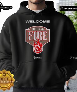 Official Welcome The Portland Fire WNBA Hoodie featuring team logo and vibrant colors, perfect for fans and supporters.