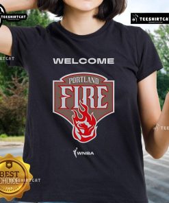 Official welcome tee for the Portland Fire WNBA team, featuring vibrant graphics and a stylish design for fans.
