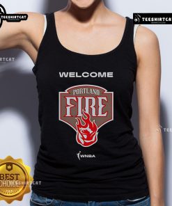 Official Welcome Portland Fire WNBA Tank Top featuring team colors and logo, perfect for fans and support at games.