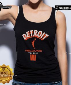 Official Welcome to the WNBA Detroit Tank Top featuring team colors and logo, perfect for fans and summer sportswear.