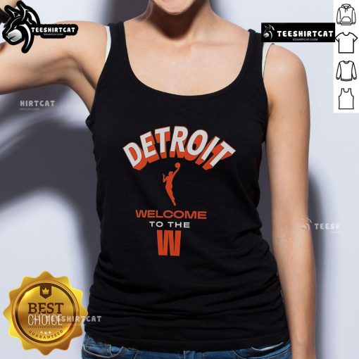 Official Welcome to the WNBA Detroit Tank Top featuring team colors and logo, perfect for fans and summer sportswear.