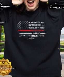 Official 'When You Walk Through Fire' sweatshirt featuring inspirational text and cozy design, perfect for resilience and warmth.