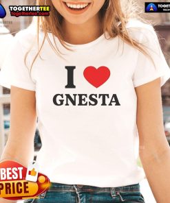 Alt Text: Official Will Ferrell I Love Gnesta ladies tee featuring a stylish design and vibrant colors, perfect for fans.