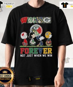 Official Wisconsin Badgers Snoopy and Friends Forever T-Shirt, perfect for fans showing support beyond just wins.