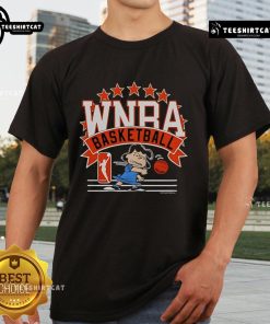Official WNBA Basketball Lucy Van Pelt T-Shirt featuring vibrant graphic design, perfect for fans and collectors.