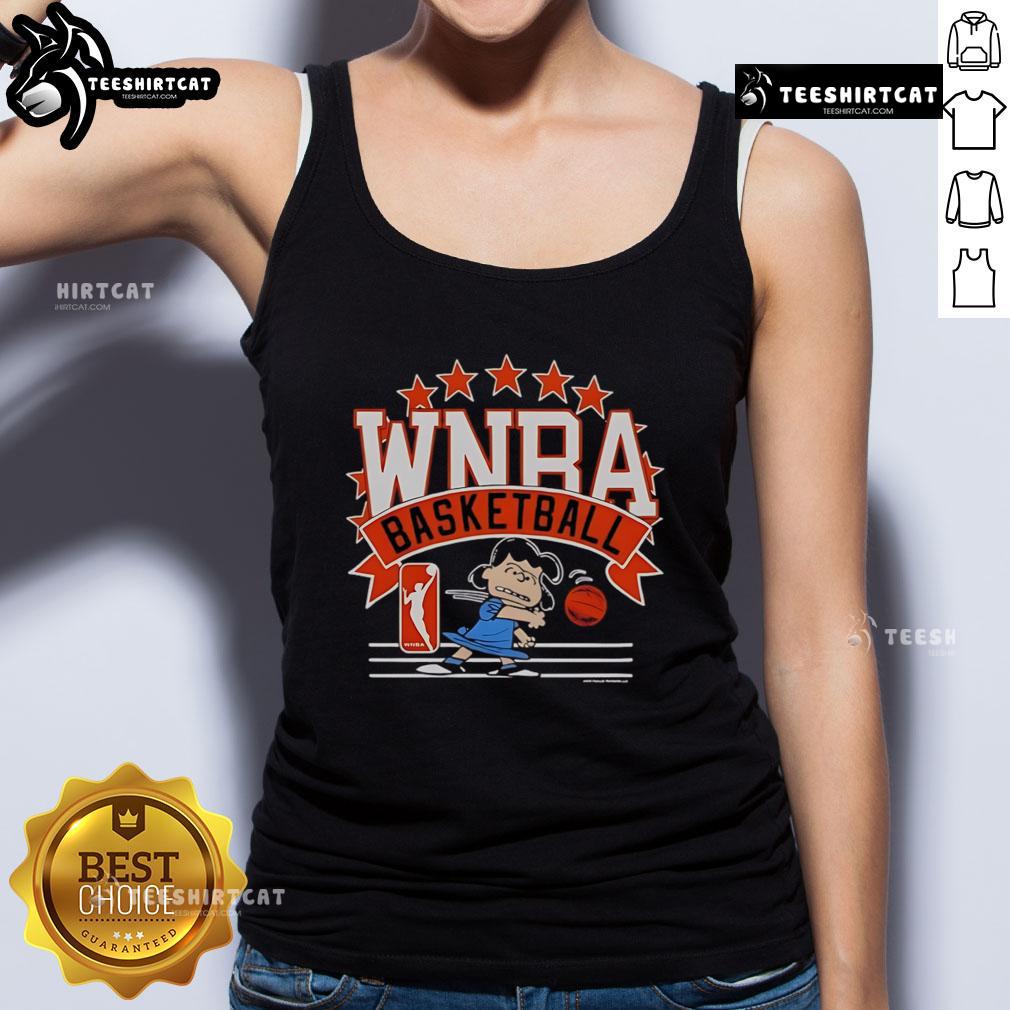 Official Wnba Basketball Lucy Van Pelt Tank Top Alt Text: Official WNBA basketball Lucy Van Pelt tank top featuring vibrant design and sporty style for fans and players.