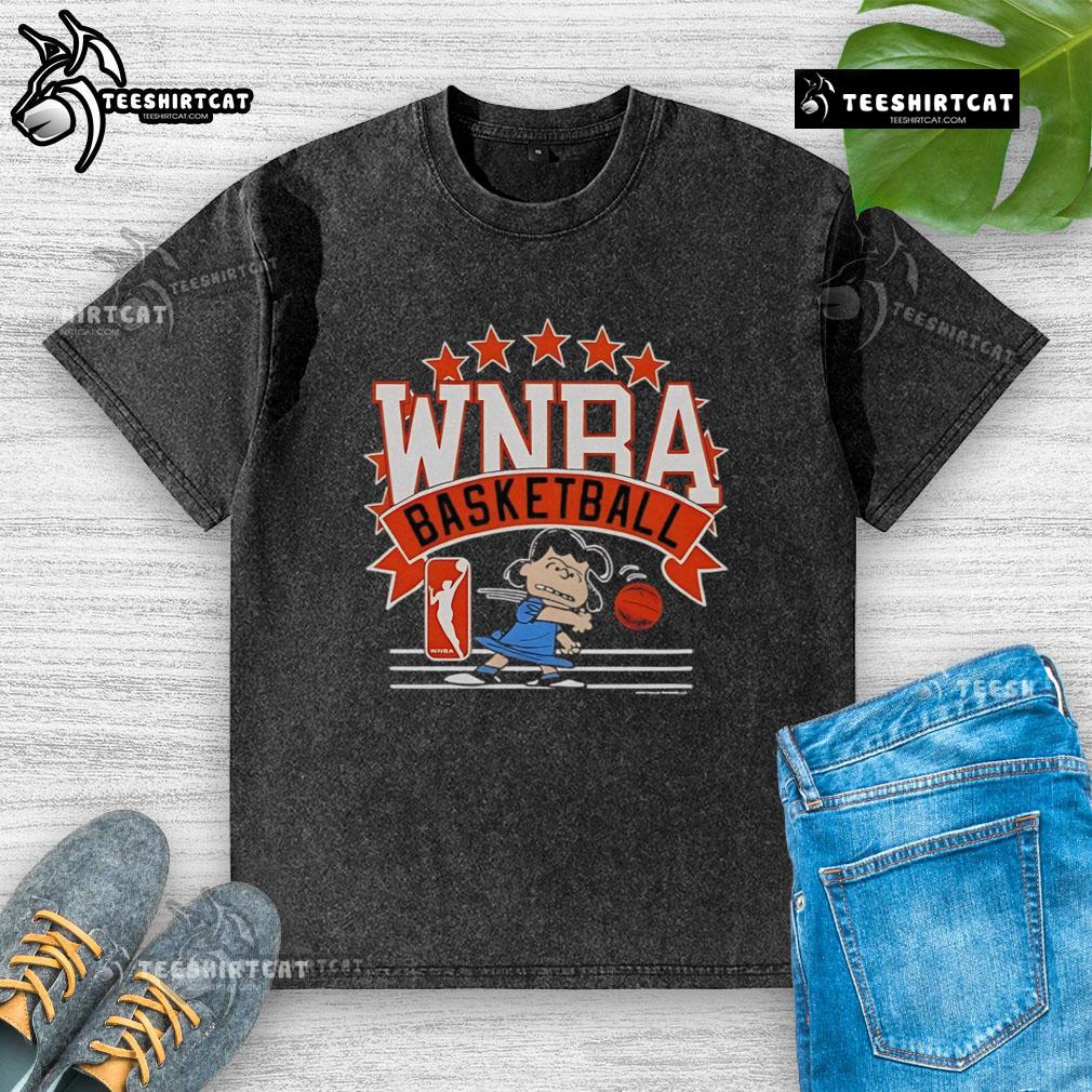 Official Wnba Basketball Lucy Van Pelt Washed T Shirt Official WNBA Basketball Lucy Van Pelt washed t-shirt featuring vibrant graphics and a comfortable fit for fans.