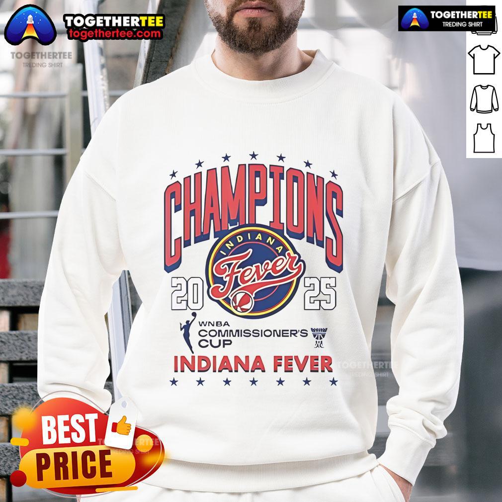 Official Wnba Commissioner'S Cup 2025 Champion Indiana Fever Sweatshirt Official WNBA Commissioner's Cup 2025 Champion Indiana Fever sweatshirt showcasing team logo and vibrant colors.