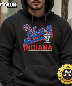 Official WNBA Commissioner's Cup 2025 Raise Indiana Fever hoodie showcasing team colors and logo.