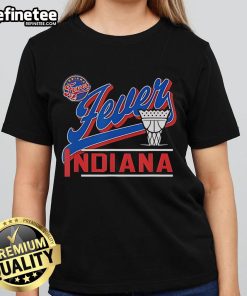 Official WNBA Commissioner's Cup 2025 Indiana Fever Ladies Tee featuring team logo and vibrant design for fans.