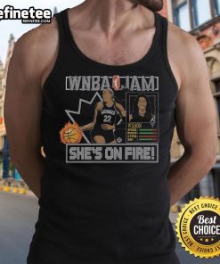 Alt Text: Official WNBA Jam Aces Aja Wilson tank top featuring team colors and logo, perfect for fans and sports enthusiasts.