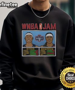 Official WNBA Jam sweatshirt featuring Mystics players Sykes and Edwards, perfect for fans and cozy attire.