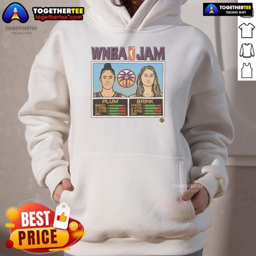 Official WNBA Jam Sparks hoodie featuring Plum and Brink, perfect for fans and players of women's basketball.