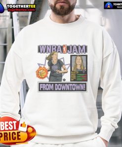 Alt Text: Official WNBA Jam Valkyries Kate Martin Sweatshirt featuring team logo and stylish design for fans and players.