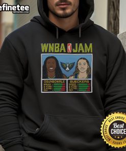 Official WNBA Jam hoodie featuring Ogunbowale and Bueckers, perfect for fans and players of women's basketball.