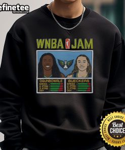 Alt Text: Official WNBA Jam sweatshirt featuring Ogunbowale and Bueckers, perfect for fans and stylish sportswear.