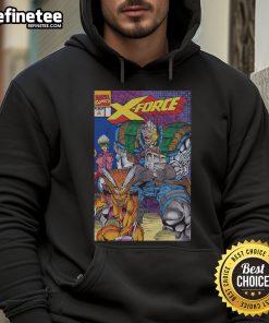 Official X-Force 1991 issue hoodie featuring bold graphic design and vibrant colors, perfect for comic book fans.
