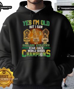 Official Oakland Athletics hoodie celebrating back-to-back World Series champions for proud fans of the team.