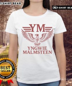 Alt Text: Official Yngwie Malmsteen Rosso Tempesta Ladies Tee featuring vibrant design and stylish fit for fans of rock music.