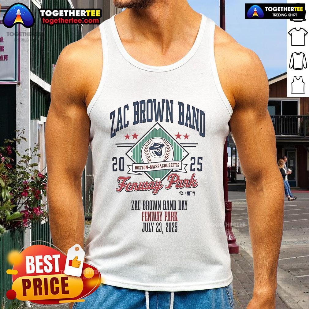 Official Zac Brown Band Fenway Park Boston Ma 2025 Tank Top Official Zac Brown Band Fenway Park Boston MA 2025 tank top featuring vibrant design and logo for fans.
