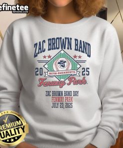 Official Zac Brown Band July 23, 2025 Fenway Park sweatshirt featuring logo and vibrant design.