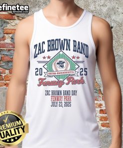 Zac Brown Band July 23, 2025 Fenway Park tank top featuring vibrant design and concert details for fans.